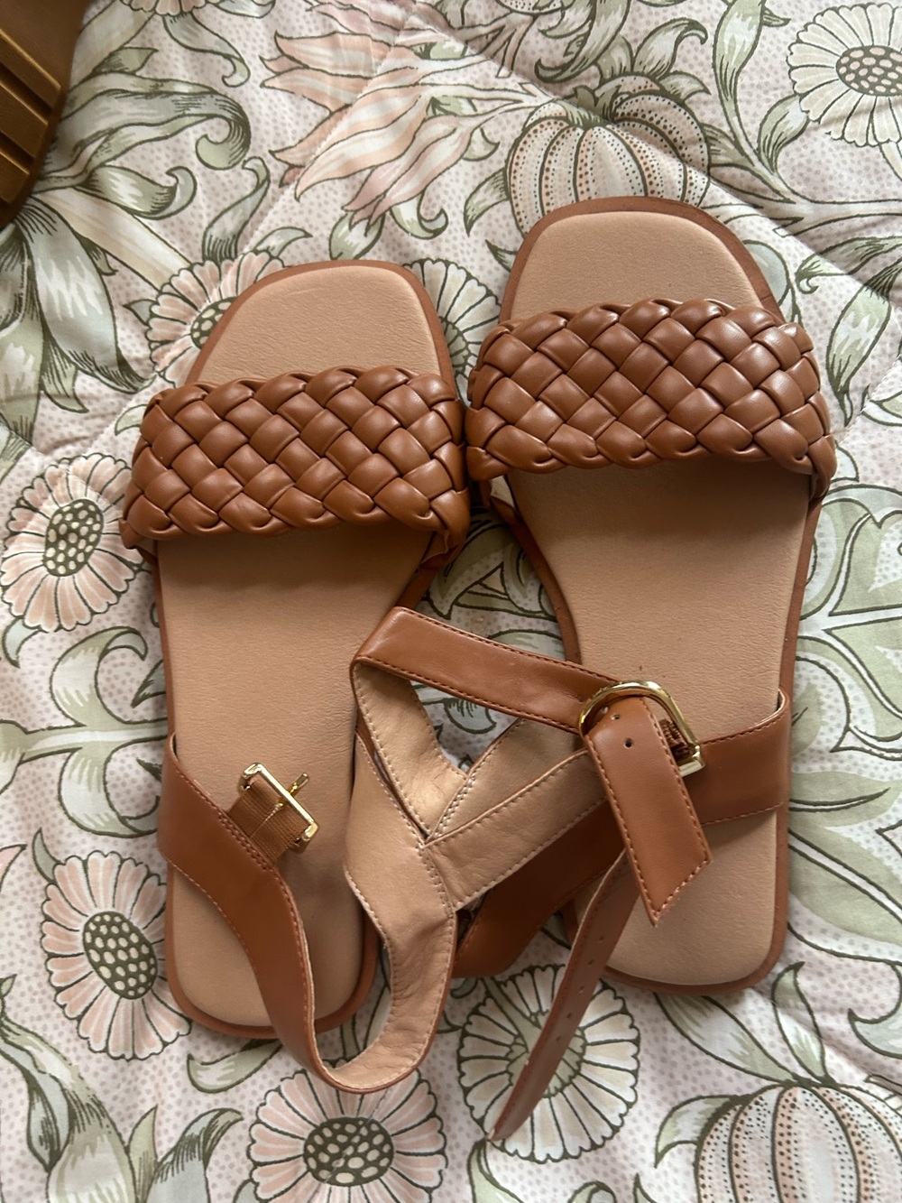 WYDR Studios Woven Brown Leather Sandals Size 7